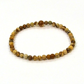 CR25-4mm STONE BRACELET IN PICTURE JASPER