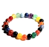 CR-28-7 8mm 7 CHAKRA STONE BRACELET RAINBOW AGATE