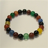 CR28-8mm  STONE BRACELET IN RAINBOW DYED COLOR AGATE