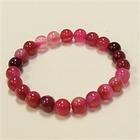 CR33-8mm STONE BRACELET IN DYED RED ROSE AGATE