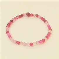 CR33-4mm STONE BRACELET IN DYED RED ROSE AGATE