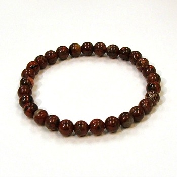 CR34-6mm STONE BRACELET IN FLOWER JASPER