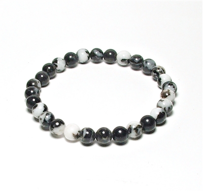CR36-S 6mm STONE BRACELET IN ZEBRA IN 7" (S)