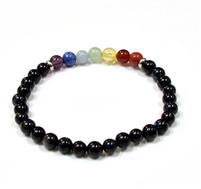 CR41-7 7 CHAKRA STONE BRACELET IN BLUE GOLDSTONE