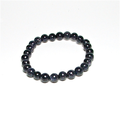 CR41-XS 6mm STONE BRACELET IN BLUE GOLDSTONE 6.1" {XS}