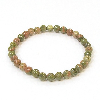 CR42-6mm STONE BRACELET IN UNAKITE