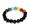 CR44-7 10mm 7 CHAKRA STONE BRACELET IN ONYX