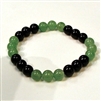 CR44-CR57-B-8mm TWO COLOR STONE BRACELET IN ONYX & AVENTURINE