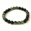 CR44-CRB104-B-8mm TWO COLOR STONE BRACELET IN ONYX & RUBY ZOISITE