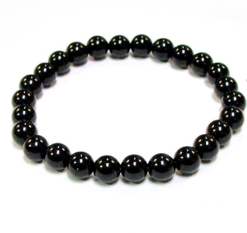 CR44-L 8mm STONE BRACELET IN ONYX IN 8 1/2"