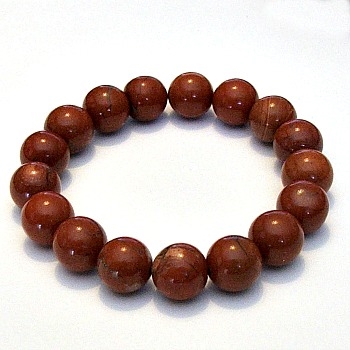 CR46-12mm STONE BRACELET IN RED JASPER