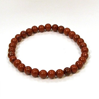 CR46-6mm STONE BRACELET IN RED JASPER