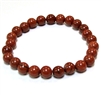 CR46-L  8mm STONE BRACELET IN RED JASPER IN 8 1/2"