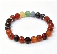 CR-52-7 8mm 7 CHRKRA STONE BRACELET IN-FANTASY AGATE