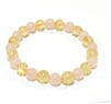 CR56-CRB115-A 8mm 2 COLOR STONE BRACELET IN ROSE QUARTZ & CITRINE