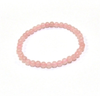 CR56-S 4mm STONE BRACELET IN ROSE QUARTZ  IN 7" (S)