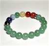 CR57-7 10mm 7 CHAKRA STONE BRACELET IN AVENTURINE