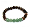 CR57-CR60-5A 8mm TWO COLOR STONE BRACELET IN AVENTURINE  & TIGER EYE