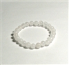 CR59-XS 6mm STONE BRACELET IN WHITE JADE 6.1" {XS}