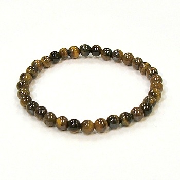 CR60-6mm STONE BRACELET IN TIGER EYE