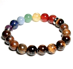 CR60-7 10mm 7 CHARKA STONE BRACELET IN TIGER EYE