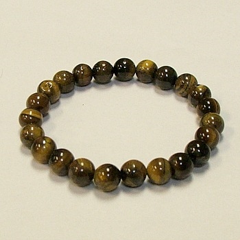 CR60-8mm STONE BRACELET IN TIGER EYE