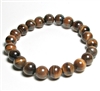 CR60-L 10mm STONE BRACELET IN TIGER EYE in 8 1/2"