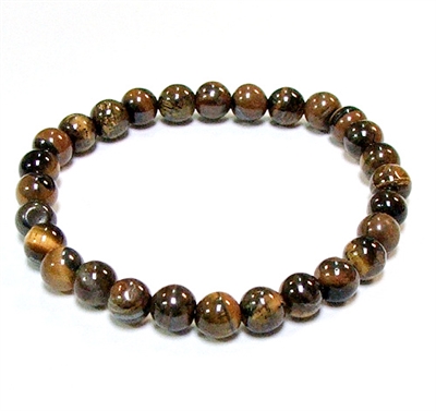 CR60-L 8mm STONE BRACELET IN TIGER EYE IN 81/2"