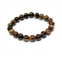 CR60-S 8mm STONE BRACELET IN TIGER EYE IN 7" (S)