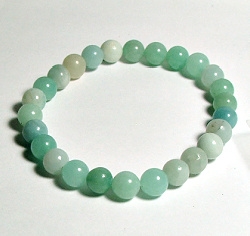 CR69-L 8mm STONE BRACELE IN AMAZONITE IN 8 1/2"