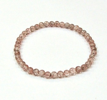 CR70-4mm STONE BRACELET IN STRAWBERRY QUARTZ