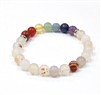 CR-75-7 8mm 7CHAKRA STONE BRACELET IN AGATE