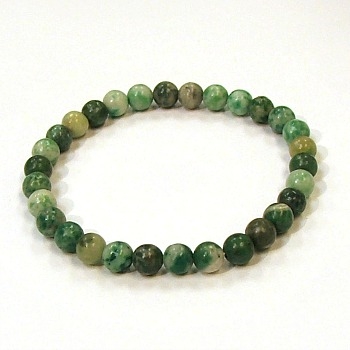 CR77-6mm STONE BRACELET IN QING HAI JADE