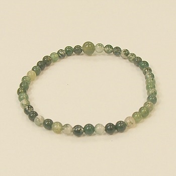 CR96-4mm STONE BRACELET IN MOSS AGATE