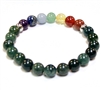 CR-96-7 8mm CHAKRA STONE BRACELET IN MOSS AGATE