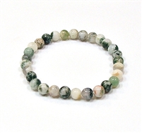 CR97-6mm STONE BRACELET IN TREE AGATE