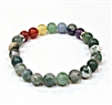 CR-97-7 8mm CHAKRA STONE BRACELET IN TREE AGATE