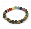 CRB-102-7 8mm 7 CHAKRA STONE BRACELET IN KAMBABA