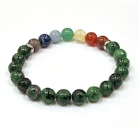 CRB-104-7 8mm 7 CHARKA BRACELETE IN RUBY ZOISITE