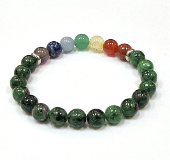 CRB-104-7 8mm 7 CHARKA BRACELETE IN RUBY ZOISITE