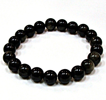 CRB-109-10mm  STONE BRACELET IN OBSIDIAN