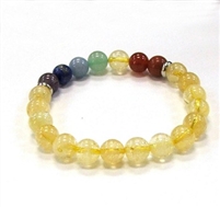 CRB-115-7 8mm CHAKRA STONE BRACELET IN CITRINE