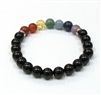 CRB-127-7 8mm 7 CHAKRA STONE BRACELET IN TOURMALINE