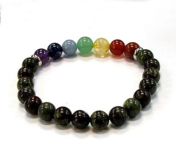 CRB-151-7 8mm CHRAKA STONE BRACELET IN DRAGON BLOOD