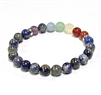 CRB-178-7 8mm 7 CHAKRA STONE BRACELET IN LAPIS