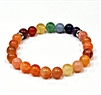 CRB-233-7 8mm CHAKRA STONE BRACELET IN MADAGASCAR  CARNELIAN AGATE