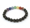 CRB-538-7 8mm CHAKRA STONE BRACELET IN HYPERSTHENE