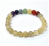 CRB-105-7 8mm 7 CHRKRA STONE BRACELET IN-GOLDEN CITRINE