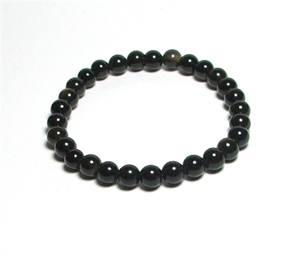 CRB109-A-6mm STONE BRACELET IN OBSIDIAN