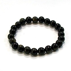 CRB109-A-8mm STONE BRACELET IN OBSIDIAN GOLDEN SHEEN